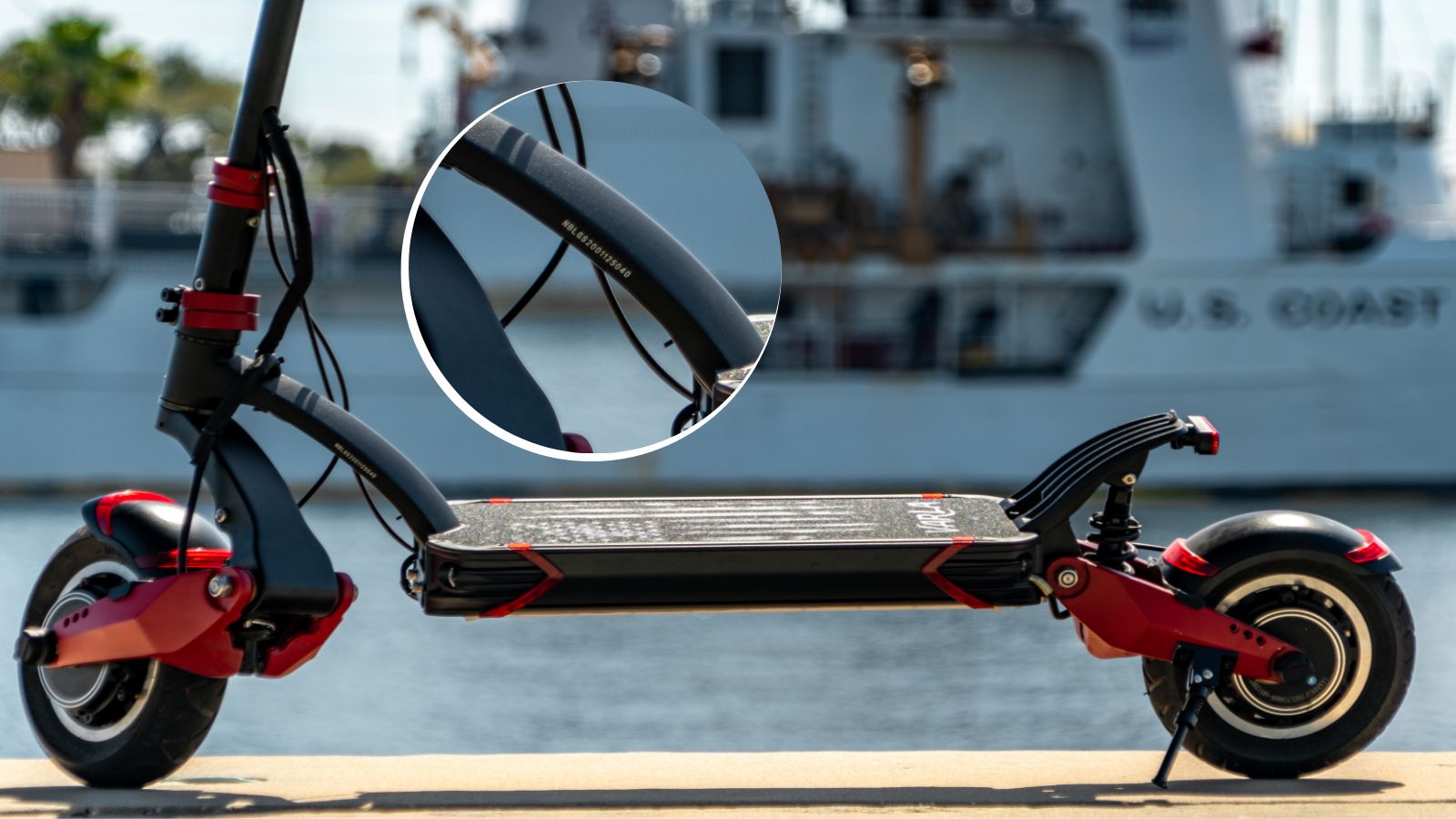 Where can I find the serial number of my electric scooter?